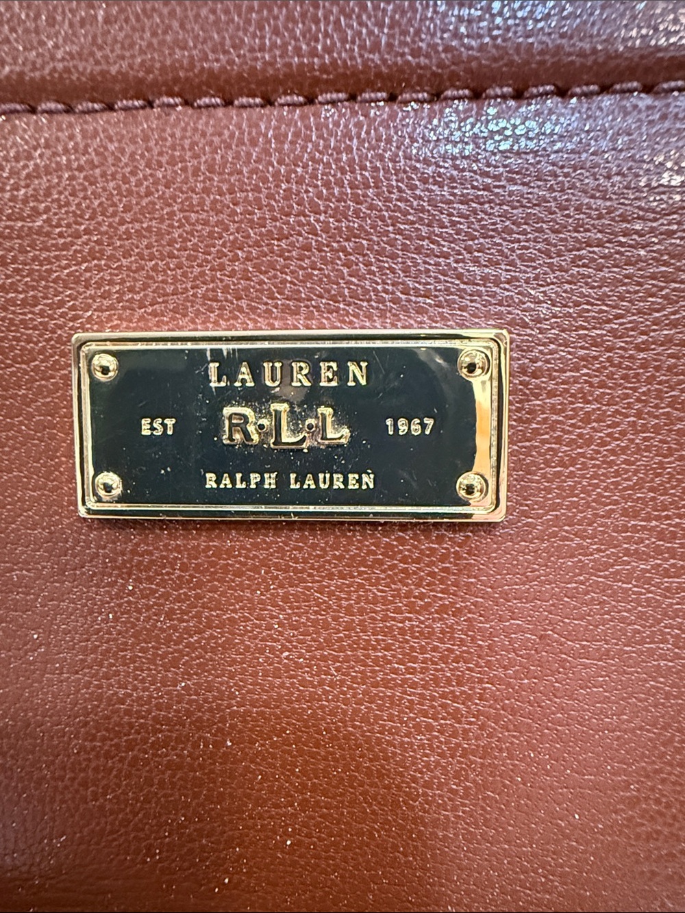 🤎 Lauren Ralph Lauren RLL Cognac Tote Bag - Picture 2 of 13